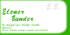 elemer bunder business card